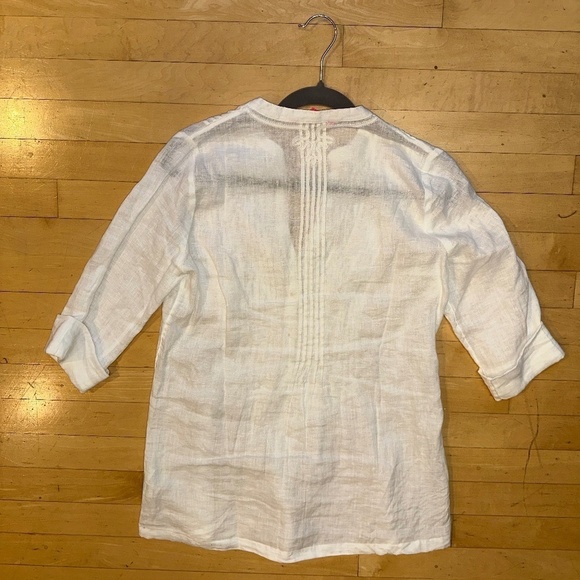Lilly Pulitzer white linen sarasota tunic/top, XS,  G 993 - Picture 6 of 7
